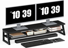 2-Tier Dual Monitor Stand Riser, 39 Inch Large Computer Monitor Stand picture