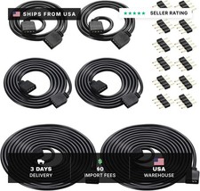 6 Pieces 4 Pin RGB Extension Cable Kit, 1.6、3.3 、6.6 ft, Black picture
