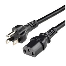 Amazon Basics PC Power Cord, 12 feet, Replacement AC 12 Feet, Black picture