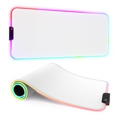 ITNRSIIET RGB Gaming Mouse Pad, Full Desk XL Extended X-Large, White picture