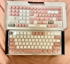 EPOMAKER Gaming Keyboard MIA Keycaps Pink White Cat Fish Bone Design Unused picture