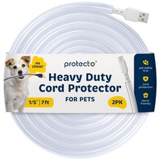 2-Pack Cord Protector from Pets & Cats No Chew, 7ft, 1/5in, Clear picture