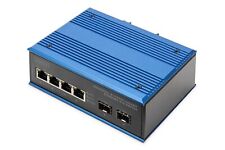 DIGITUS industrieller 6 Port Gigabit Ethernet PoE Netzwerk-Switch - 4X RJ45 + 2X picture