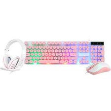 VIVITAR LVLUP 3-IN-1 GAMING KIT: KEYBOARD, MOUSE, & HEADSET (LU745-PNK) picture
