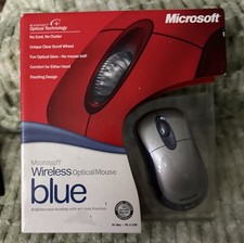 Microsoft Wireless Optical Scroll Mouse Blue Left or Right Hand K80-00004 picture