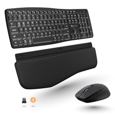 X9 Backlit Wireless Keyboard and Mouse (Bluetooth + 2.4G) Ergonomic Keyboard ... picture