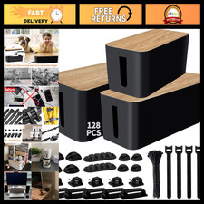 128PCS Cable Management Kit - 3 Pack Cord Hider Boxes, Wire Organizer for Home & picture