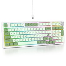 surmen Green Creamy Keyboard with Number Pad, 96% RGB 98 Matcha  picture