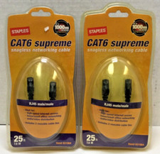 Staples CAT6 Supreme Snagless Networking Cable 25 ft | Pack of 2 picture