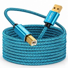 GGMTY 6ft USB Printer Cable, Nylon Braided 2.0 Type A to B Male 6FT, Blue picture