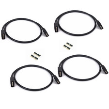 4Pcs Black 0.5M 1.64Ft 4 Color RGB Extension Cable LED Strip Connector Extension picture