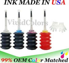 4-Color K,C,M,Y Bulk Ink Refill Kit for HP Inkjet Printer Cartridges picture