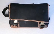 COACH BRIEFCASE LAP TOP COMPUTER TRAVEL LUGGAGE BLACK DARK BROWN LEATHER picture