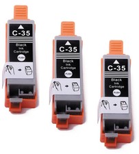 3 Pack BLACK Printer Ink Tanks for PGI-35 Canon Pixma iP100 iP110 TR150 Printer picture