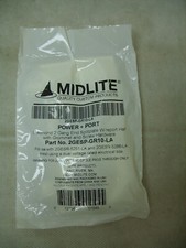 Midlite 2-Gang End SplitPlate Wireport Half W/ Grommet Lt. Almond 2GESP-GR10-LA picture