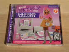 Barbie Print and Play Calendars and Banners CD Rom Vintage NEW Windows PC Ed picture