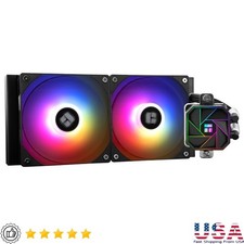 240mm AIO Water Cooler RGB Pump Head Dual Fan High Performance Cooling System US picture