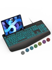 SABLUTE K21 Pro Large Print Backlit Keyboard, Wired USB Computer Black-2 picture