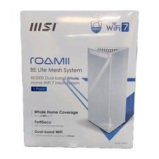 MSI Roamii BE Lite 7 Mesh System 1 Pack Up To 5 GPS 3000 Sq Ft Model MRBE50 picture