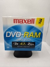 Maxell DVD-RAM Data-Video Disc Rewritable 4.7GB 2 Hours 3 Pack Sealed New picture
