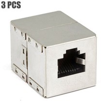 3x RJ45 Cat5e Cat 5e Shielded Network Cable Joiner Coupler Connector Extender picture