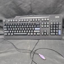IBM SK-8820 Black PS/2 Wired Keyboard Full Size Vintage picture