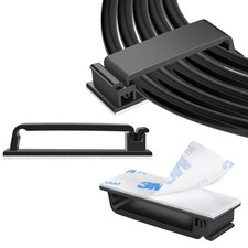 80 PCS Self Adhesive Cable Clips(XL) Black,Wire Clips Cable Management Wire O... picture