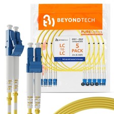 BEYONDTECH 2m LC to LC Fiber Patch Cable 5 Pack - Single-Mode Duplex picture