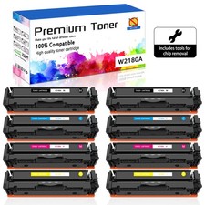 218A W2180A Toner No Chip Fits for HP LaserJet Pro 3201dw MFP 3301fdw - 8 Pack picture