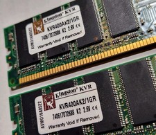 1GB (2x512MB) Kingston DDR-400 MHz PC-3200 Dual Channel Memory Kit KVR400AK2/1GR picture
