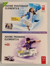 Adobe Photoshop Elements 8 & Premier Elements 8 Disc Set with Codes Original Box picture
