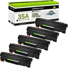 5 Pack CB435A 35A Black Toner Cartridge Compatible For HP LaserJet P1006 Printer picture