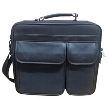 Dell BlackExecutive Leather And Nylon Briefcase Laptop Bag With Dividers picture