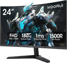 24 Inch Curved Gaming Monitor 180Hz FHD 1080P, 1Ms 1500R Display picture