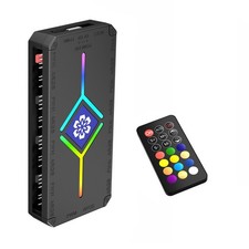 9 Channel PWM ARGB Controller 12V/5V Hub with Remote No App Needed Plug Play picture