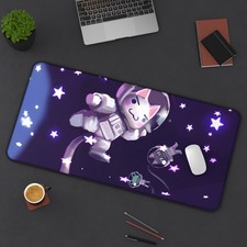 Astronaut Cat Space Scene Desk Mat | Cute Galaxy Mouse Pad picture
