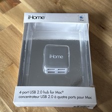 Brand New iHome Hi-Speed 4-Port USB 2.0 Hub for Mac & PC (IMAC-U100W) White picture