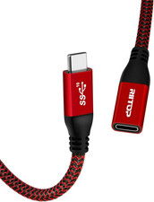 RIITOP USB C Extension Cable Short 2Ft, USB-C Male to Female Braided Cable for N picture