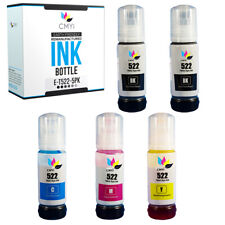 5PK T522 Black Color Ink Bottle Refills for Epson 522 2BK 1CMY Fits EcoTank 2800 picture