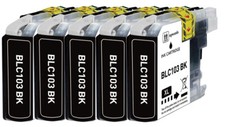 5P XL BLACK Print Ink  +Chip fits Brother LC103 MFC J475DW J650DW J875DW J450DW picture
