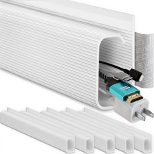 EVEO Cable Management J Channel 6 Pack Under Desk Cord Organizer Raceway White N picture