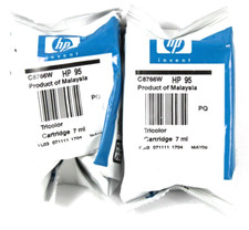 New Genuine 2PK HP 95 TriColor Ink Cartridges C8766W - Lot of 2 - New Sealed OEM picture