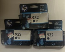 HP 932 Black Inkjet Ink Cartridge for HP Printers, Black (lot Of 3) Expired 2022 picture