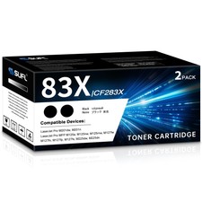 High Yield Black Toner Cartridge 2-Pack, Compatible with CF283X, 83X, Laser Prin picture
