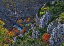 Landscape gorge river fall mountains canyon cliff trees Custom Gaming Mat Desk picture