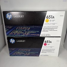 HP 651A Toner Cartridge CMYK Set (2) CE342A CE343A NEW Sealed Magenta Yellow picture