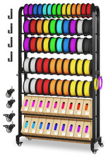7-Tier 3D Printer Filament Storage Rack with Wheels, Heavy Duty Adjustable Metal picture