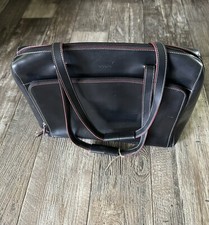 LODIS BEAUTIFUL LEATHER BLACK WITH RED TRIM LAPTOP BRIEFCASE picture