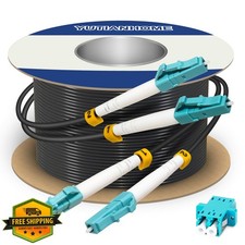 75M OM3 Armored Fiber LC to LC Duplex 10GB Multimode Cable 250ft picture
