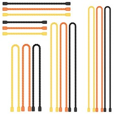 15PCS 4/6/12/18/24 Inch Silicone Cable Ties, Reusable Rubber Twist Ties Set |... picture